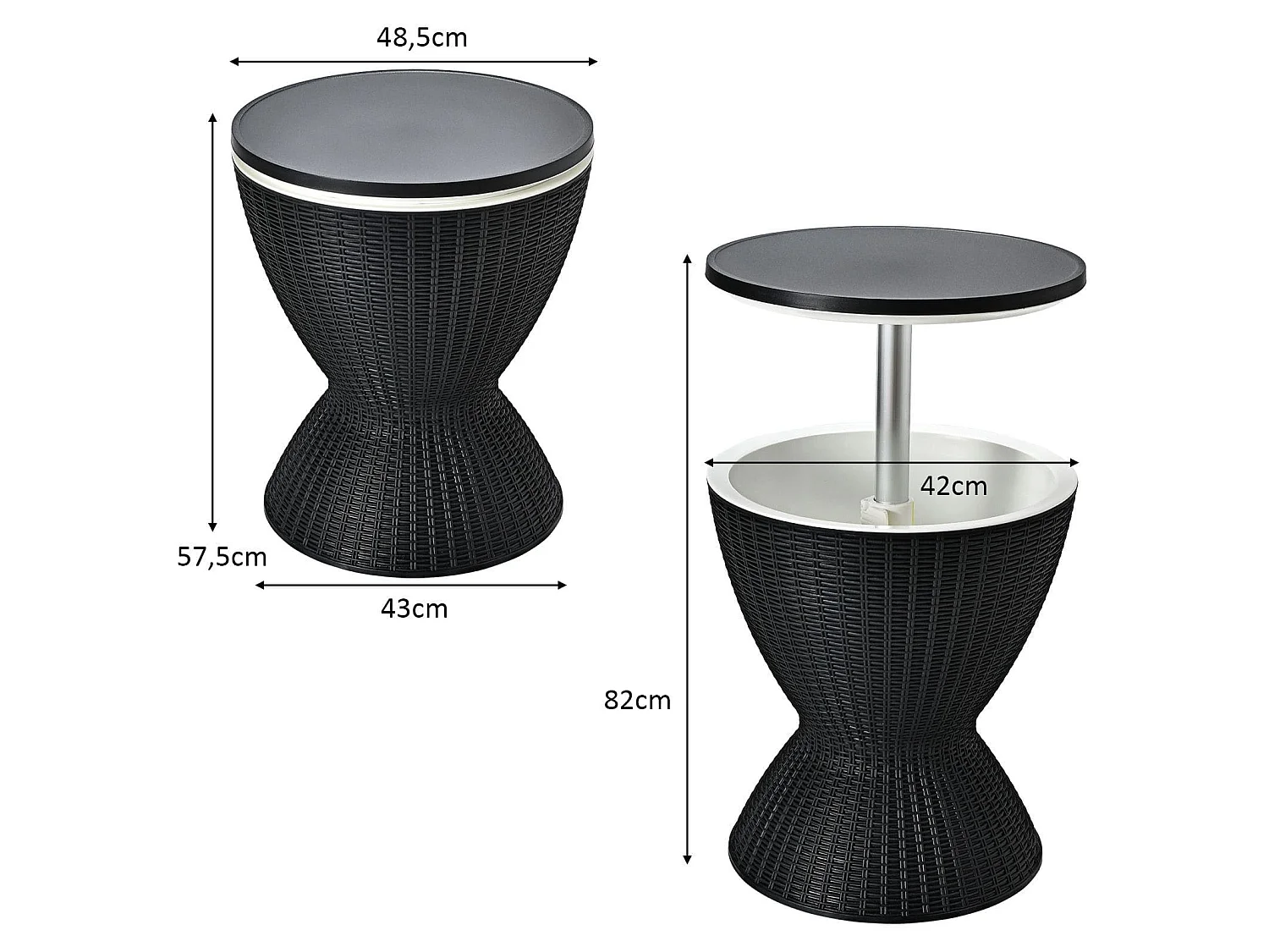 Table de bar avec bac à glaçons Mini-réfrigérateur