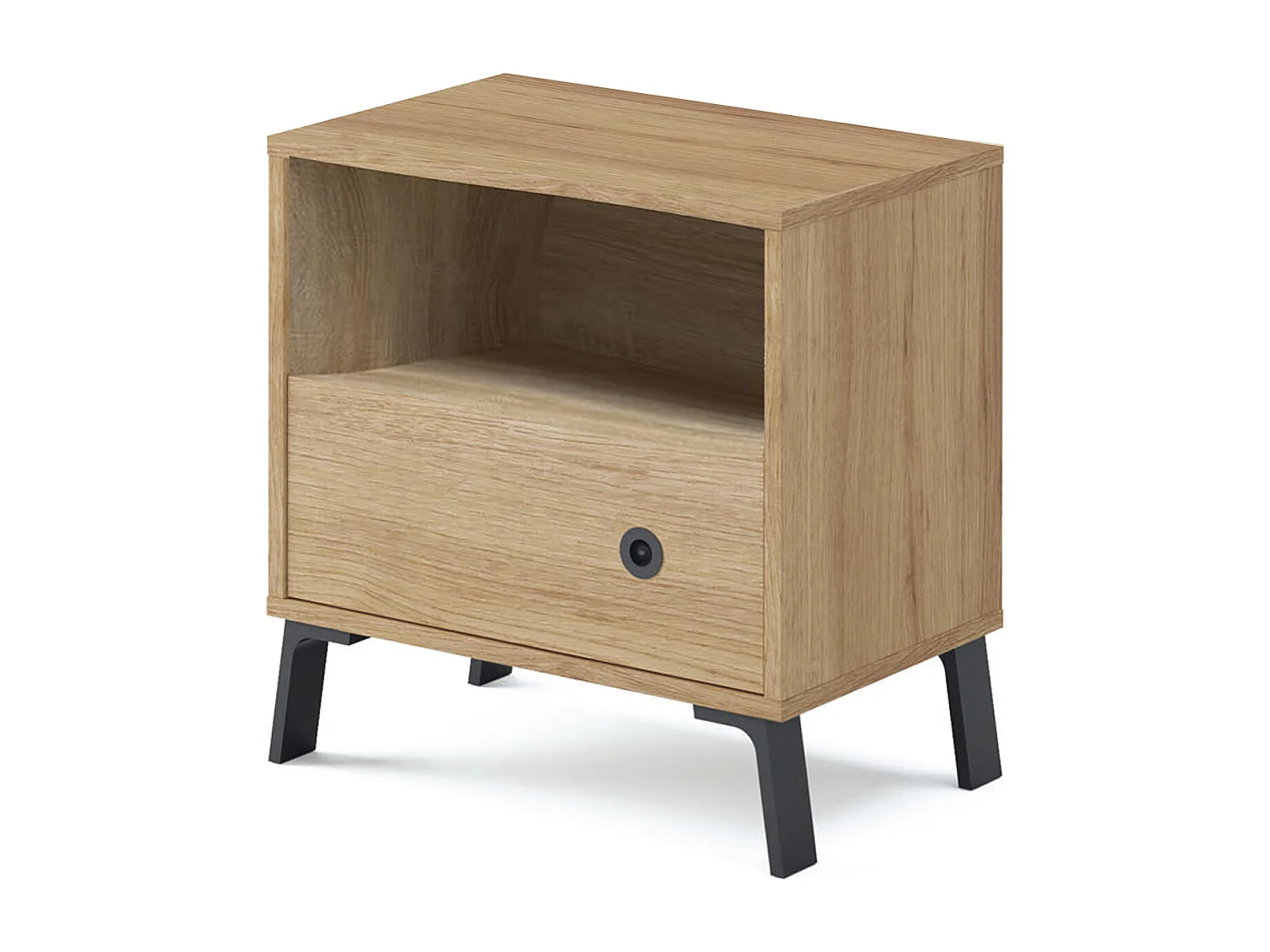 Table de chevet, Table de nuit couleur chêne doré - Longueur 50 x Hauteur 52 x Profondeur 35 cm