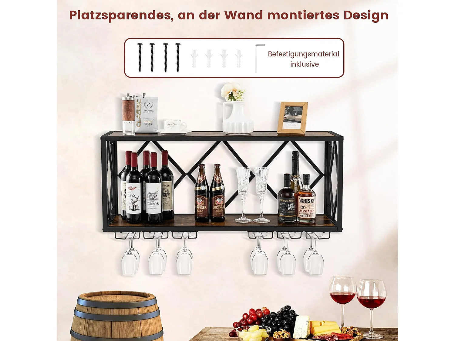 Weinregal mit 2 Ebenen