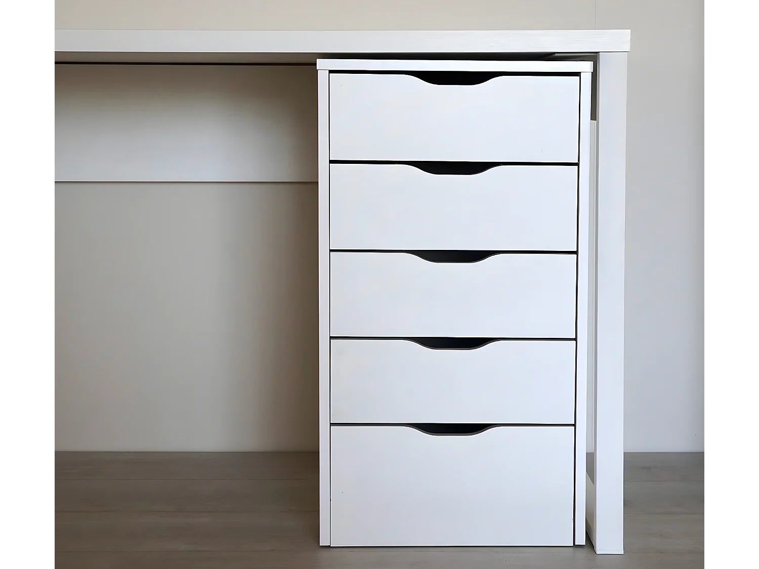 Commode Meuble de rangement couleur blanc - Longueur 40 x Hauteur 71 x Profondeur 43 cm