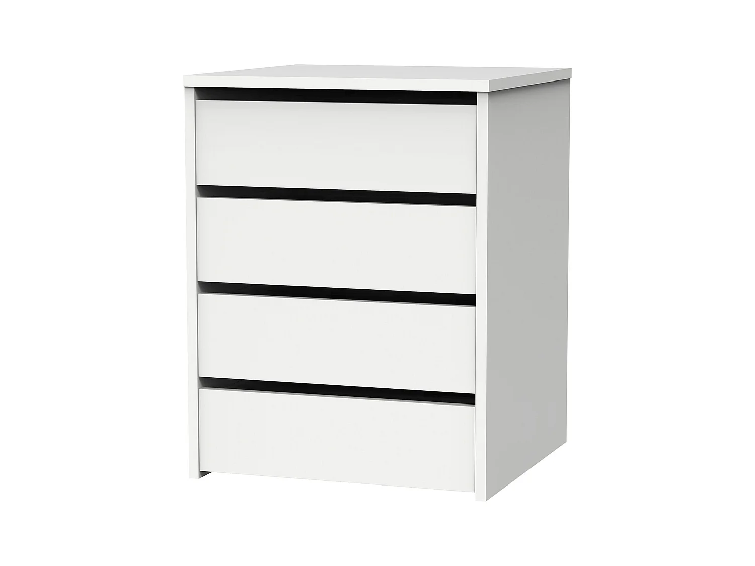Commode Meuble de rangement couleur blanc brillant - Longueur 46 x Hauteur 61 x Profondeur 45 cm