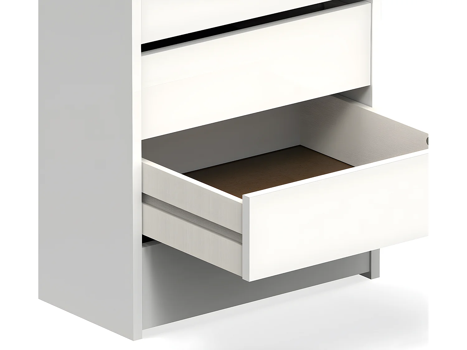 Commode Meuble de rangement couleur blanc brillant - Longueur 46 x Hauteur 61 x Profondeur 45 cm