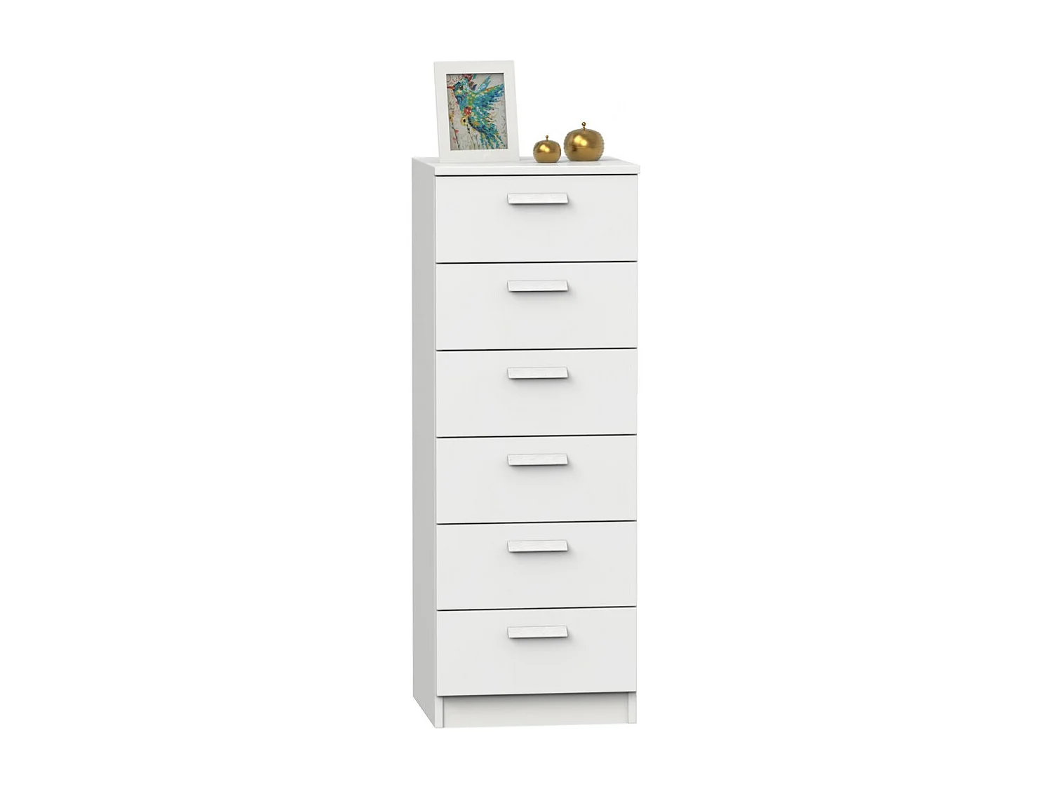 Chiffonnier Meuble de rangement couleur Blanc - Longueur 40 x Hauteur 110 x Profondeur 40 cm