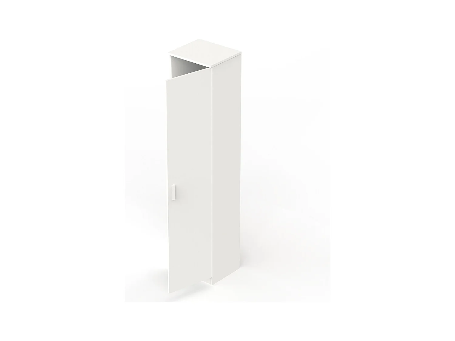 Armoire, meuble de rangement 3 étagères couleur blanc - Longueur 40 x Hauteur 180 x Profondeur 35 cm