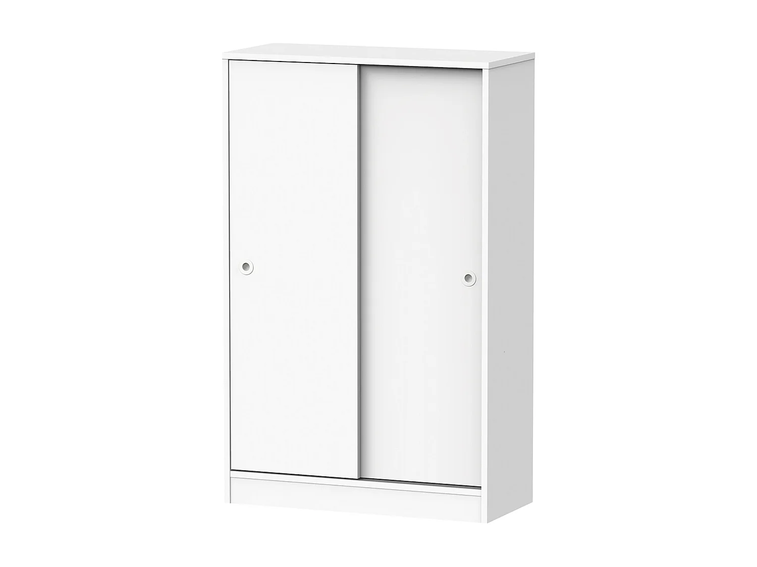 Armoire avec 2 portes coulissantes couleur blanc - Longueur 74 x Hauteur 120 x Profondeur 33 cm