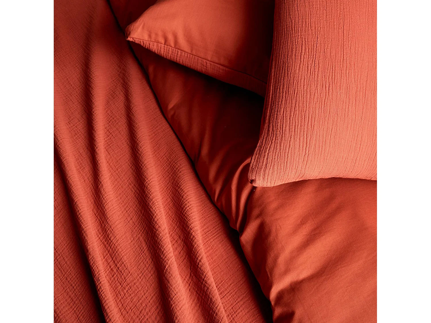 Set da letto in garza di cotone ocra