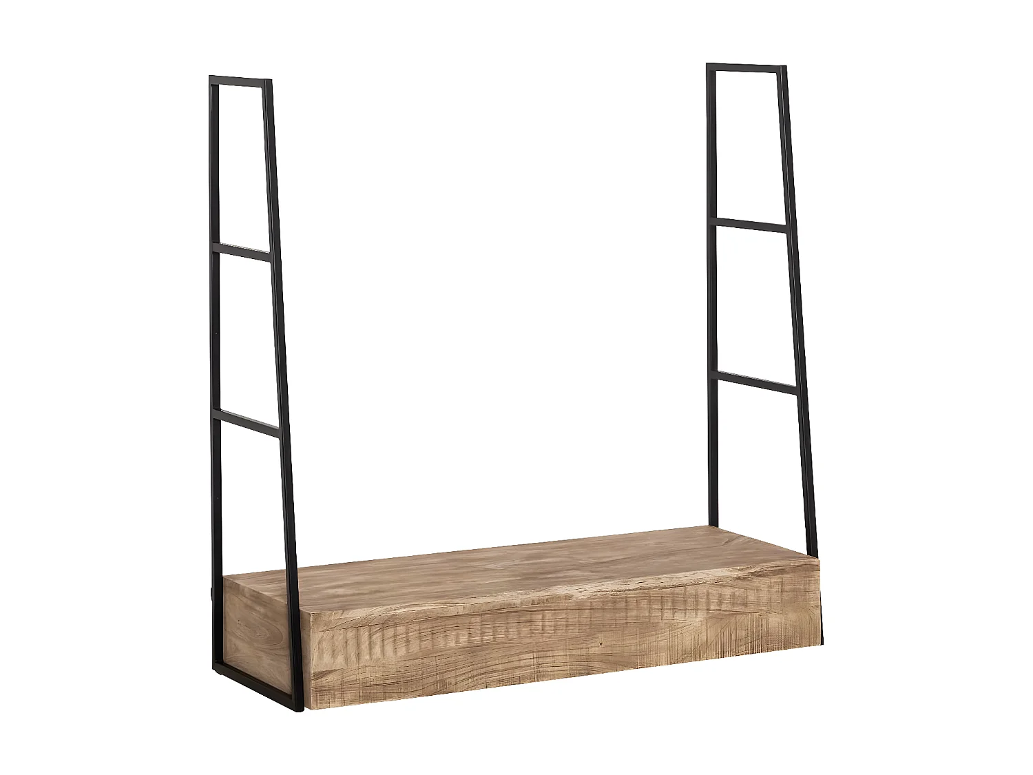 Mueble de baño suspendido de madera de mango Amal con 2 lavabos de apoyo y almacenamiento