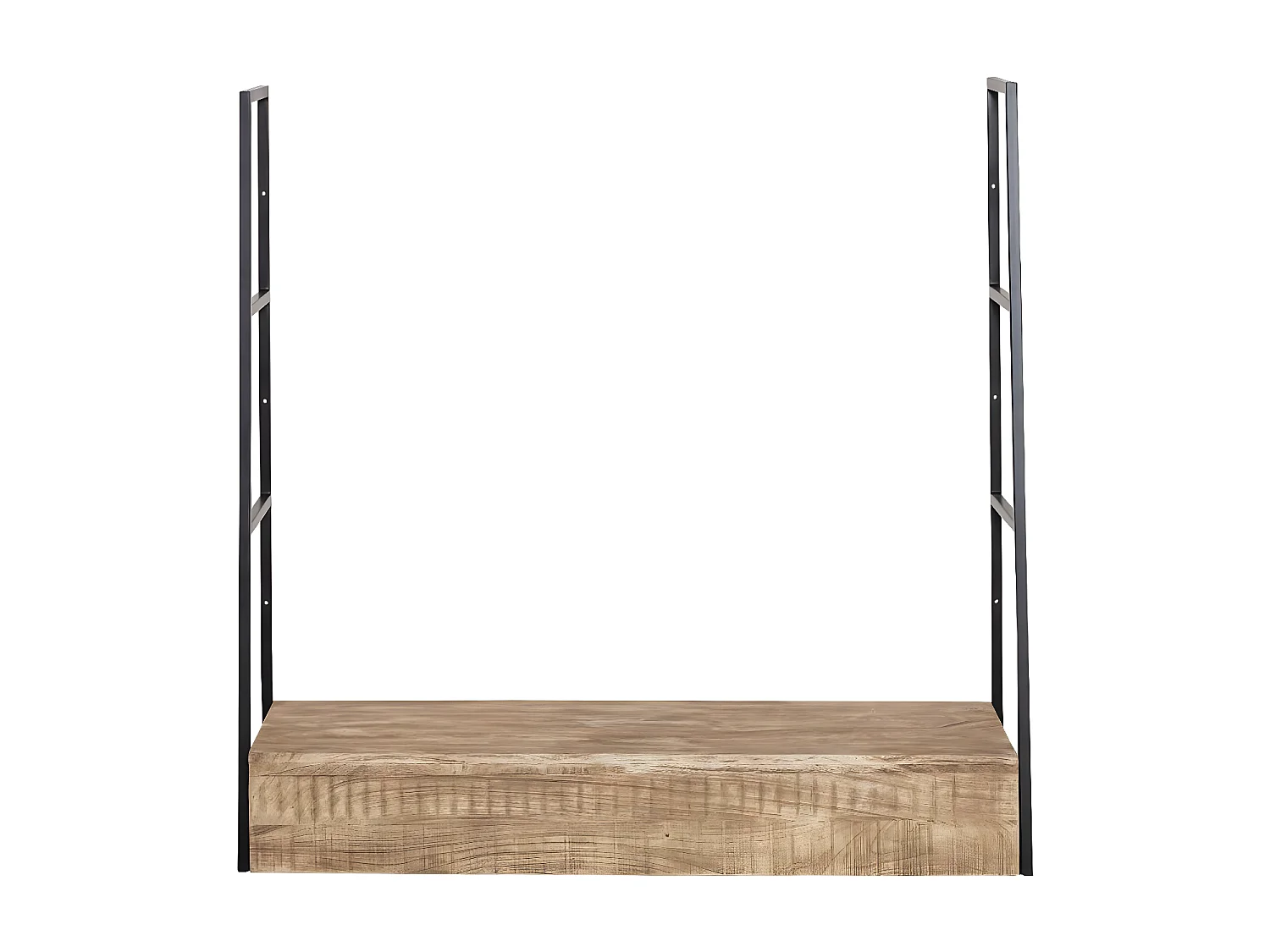 Mueble de baño suspendido de madera de mango Amal con 2 lavabos de apoyo y almacenamiento