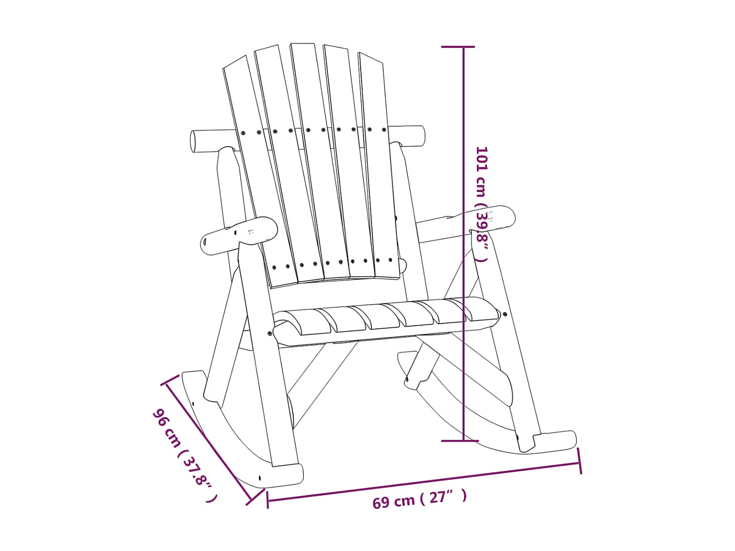 Set Divani da Giardino 3 pz in Legno Massello di Abete