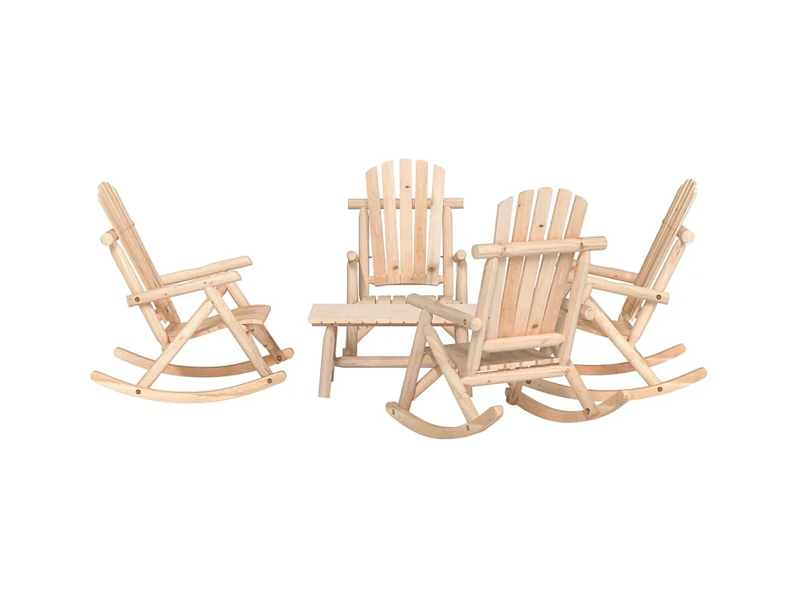 Ensemble de salon de jardin 5 pcs bois massif d'épicéa