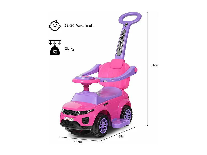 Rutschauto Schiebeauto 3 in 1