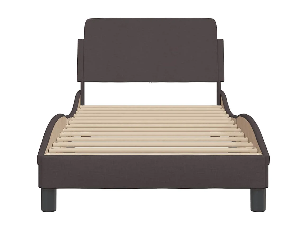 Cadre de lit Dover marron foncé 90x190 cm tissu