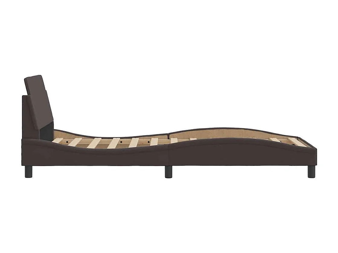 Cadre de lit Dover marron foncé 90x190 cm tissu