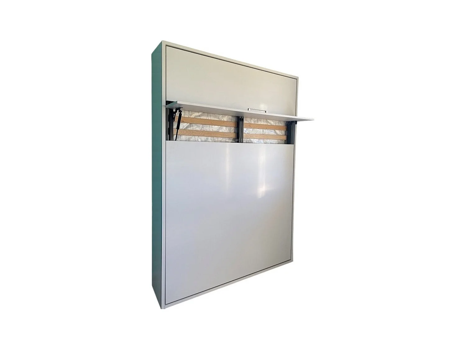 Ensemble lit escamotable bibliothèque ARLITEC TEDDY  140*200 cm  blanc mat alpin