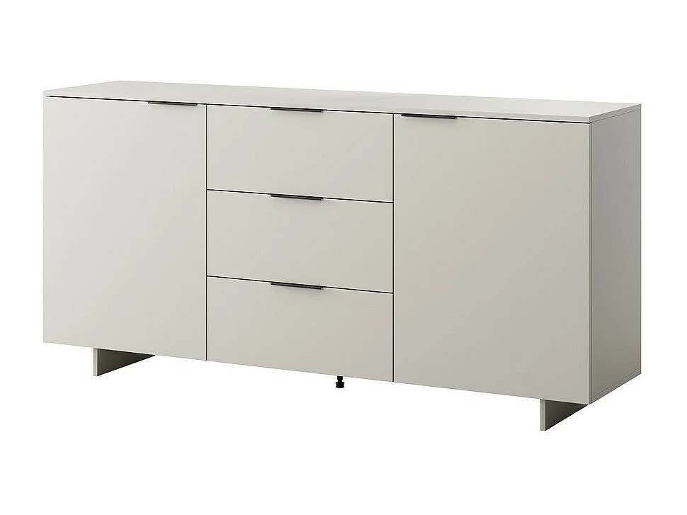 Buffet beige mat 2 portes 3 tiroirs 180 cm Jude