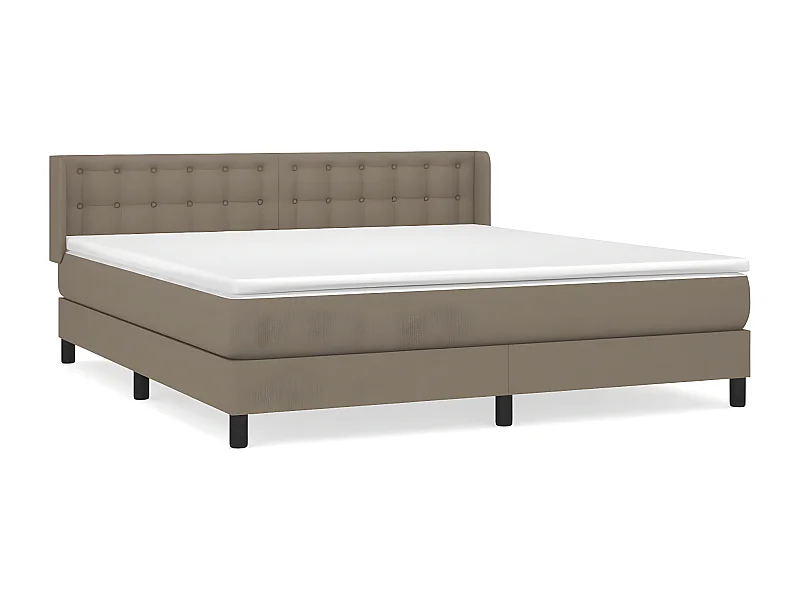 Sommier à lattes de lit avec matelas Taupe 180x200 Tissu