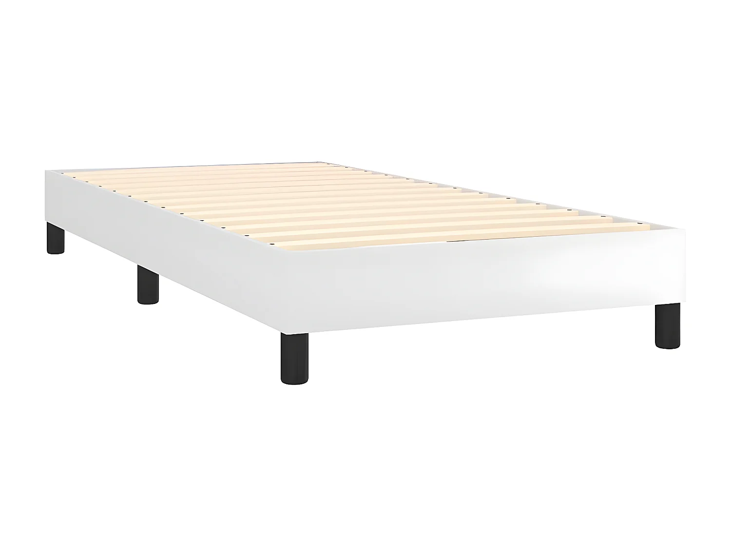 Sommier à lattes de lit avec matelas Blanc 100x200 Similicuir
