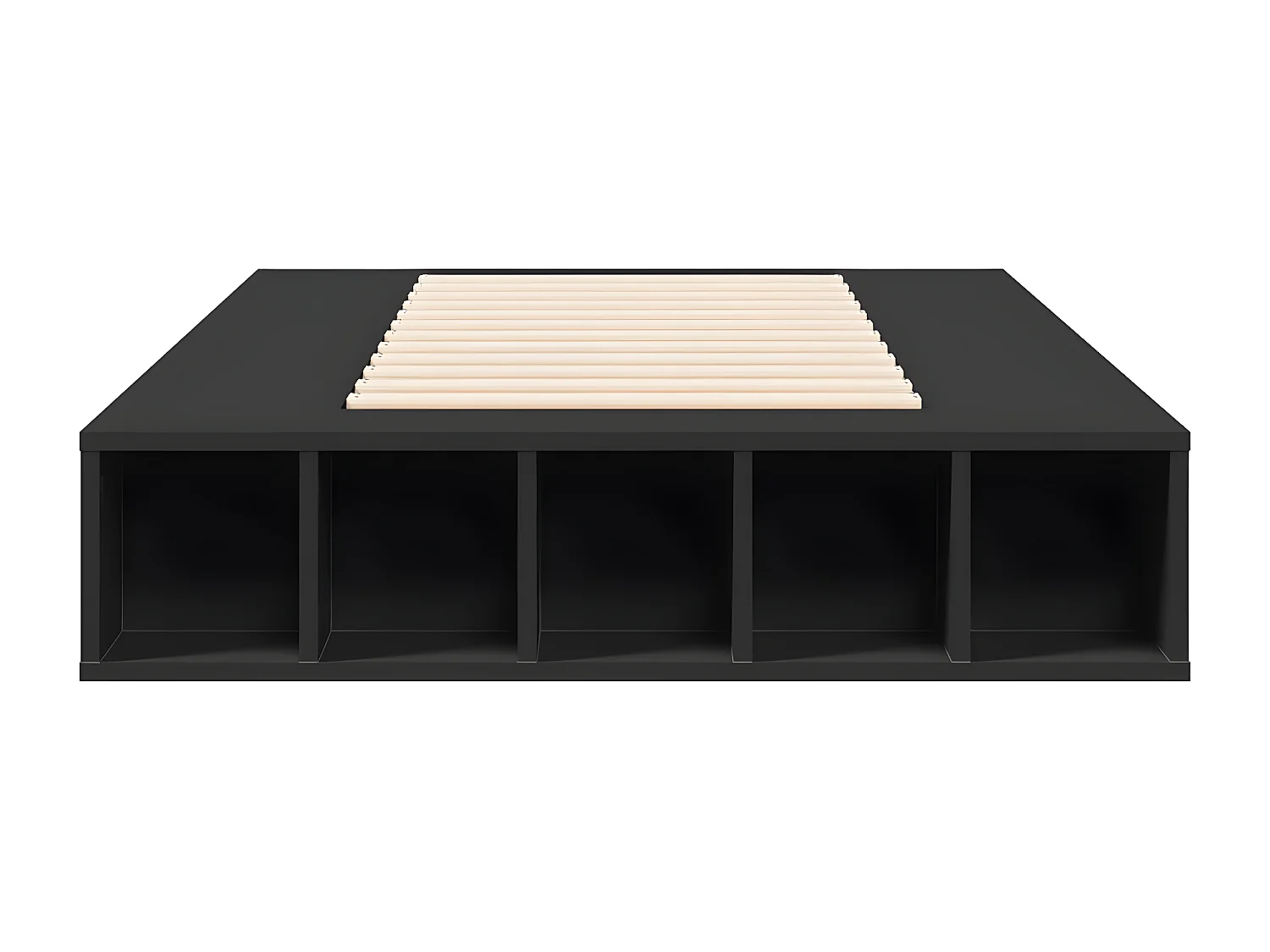 Cadre de lit noir 75x190 bois d'ingénierie