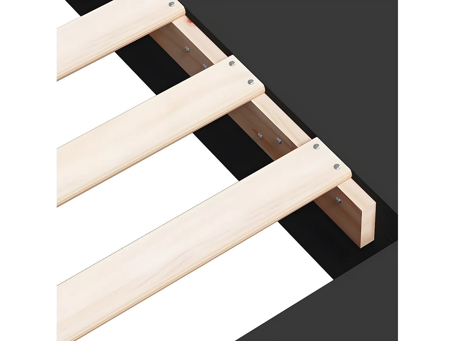 Cadre de lit noir 75x190 bois d'ingénierie