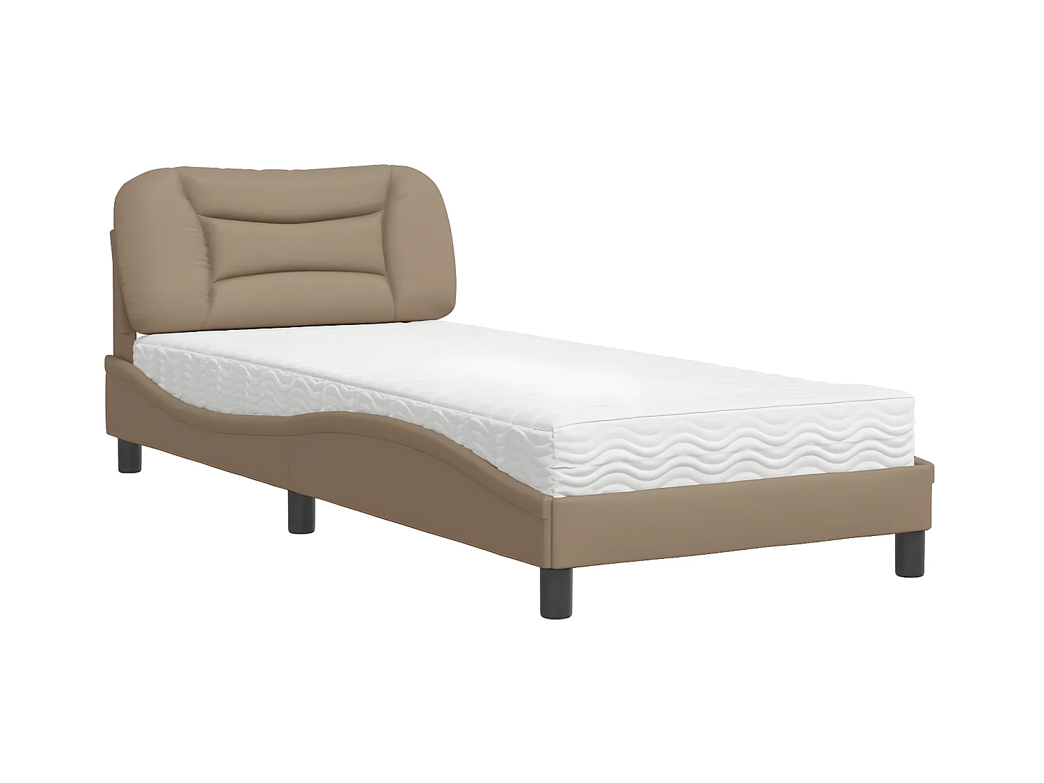 Lit avec matelas cappuccino 80x200 similicuir