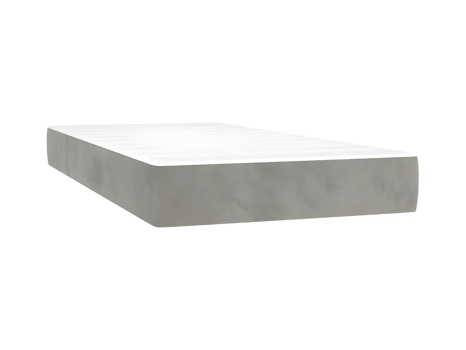 Sommier à lattes de lit et matelas Gris clair 100x200 Velours