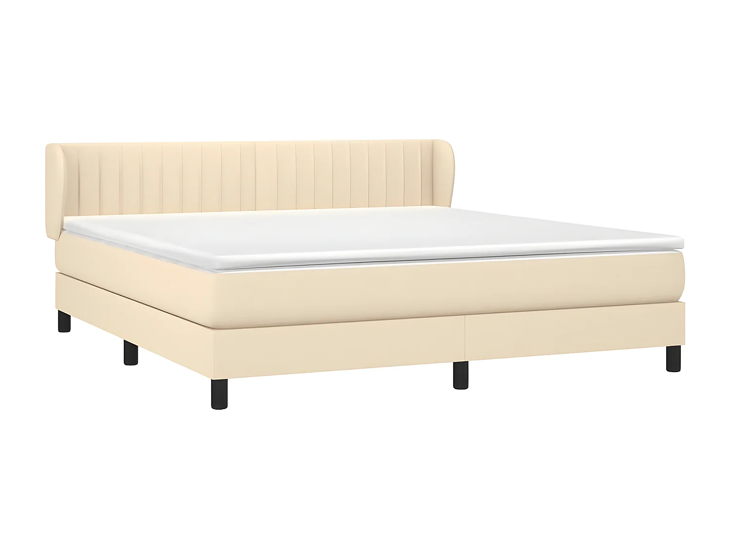 Sommier à lattes de lit avec matelas Crème 180x200 Tissu