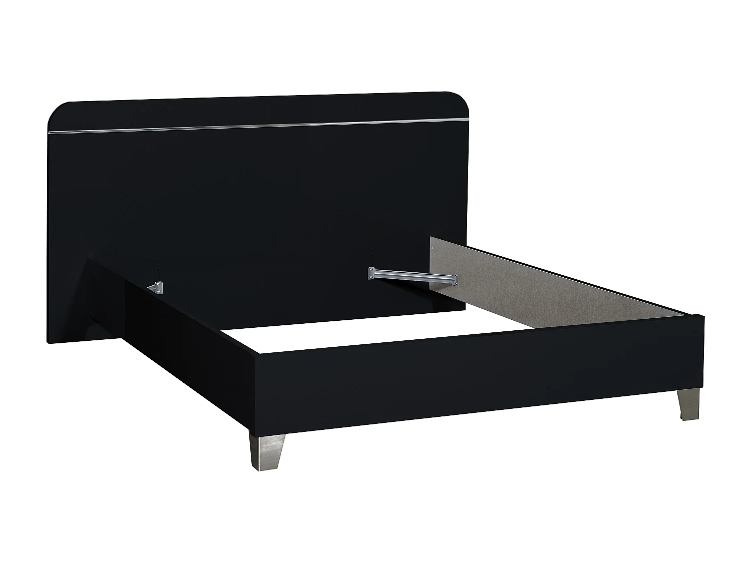 Lit adulte noir laqué Best 90-90x190