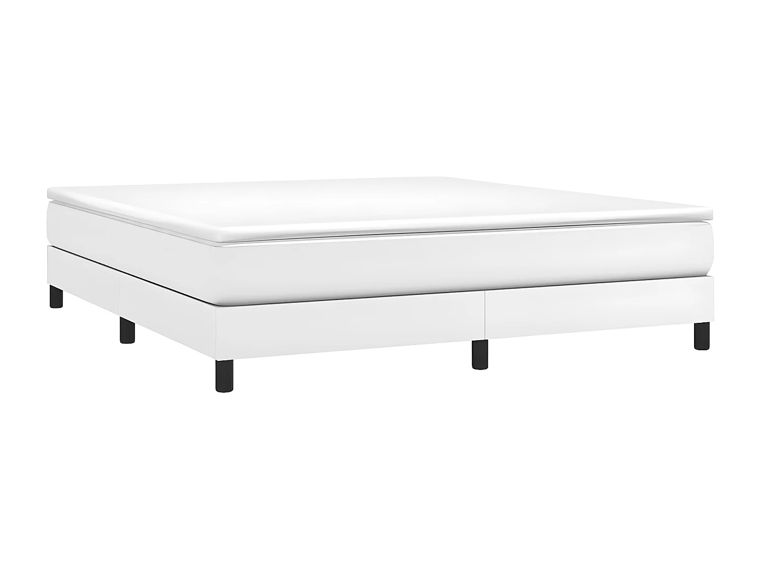 Sommier à lattes de lit avec matelas Blanc 180x200 Similicuir