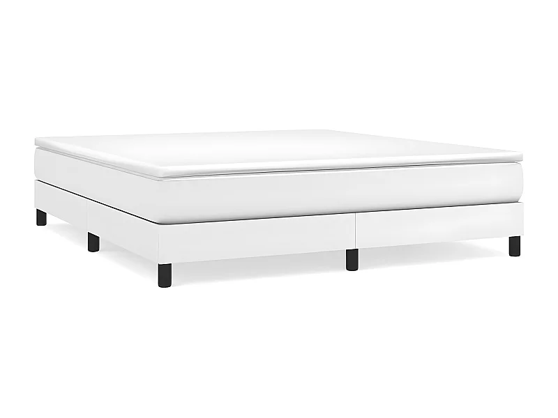 Sommier à lattes de lit avec matelas Blanc 180x200 Similicuir
