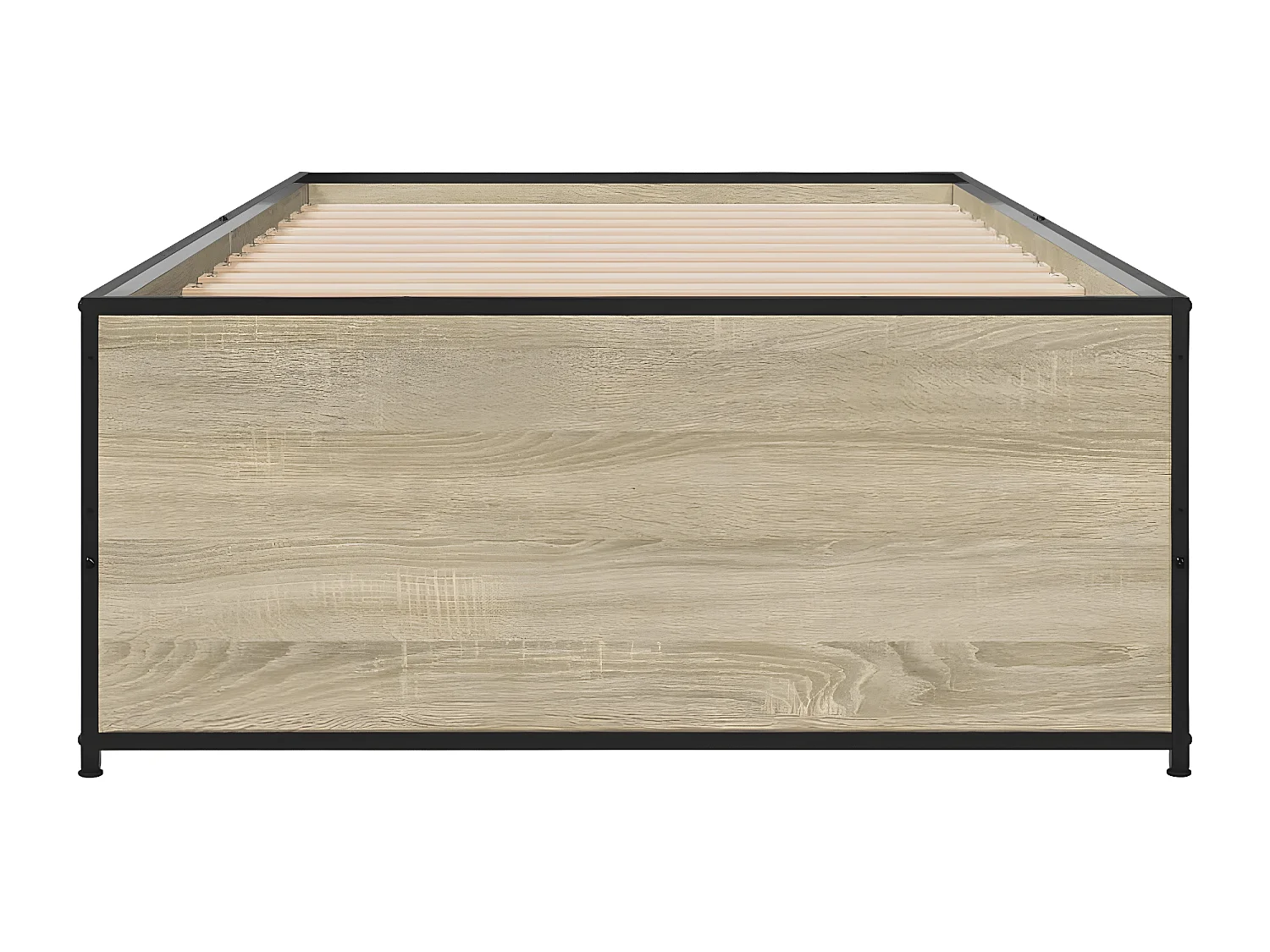 Cadre de lit chêne sonoma 90x200 bois d'ingénierie et métal