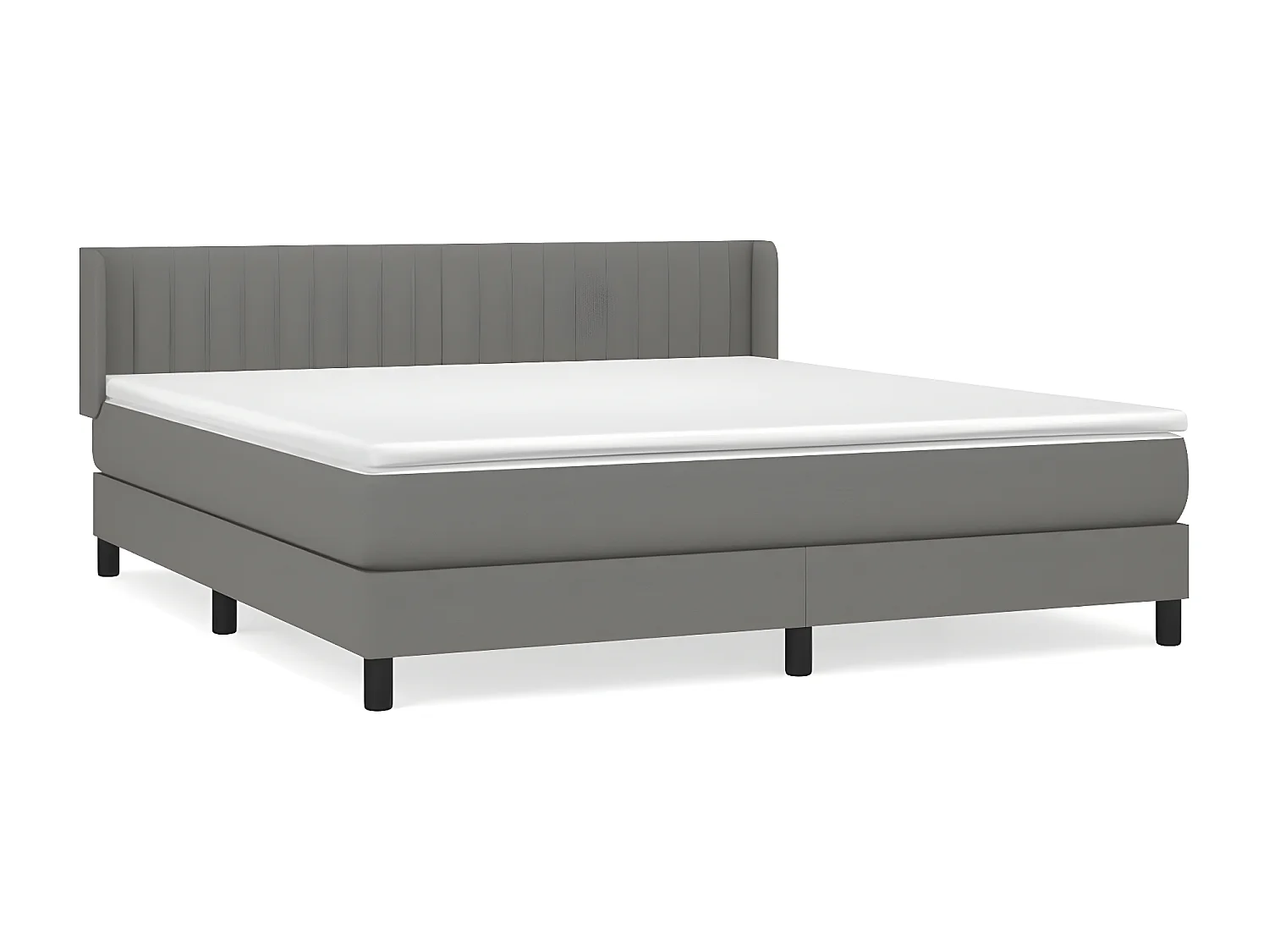 Sommier à lattes de lit avec matelas Gris foncé 180x200 Tissu