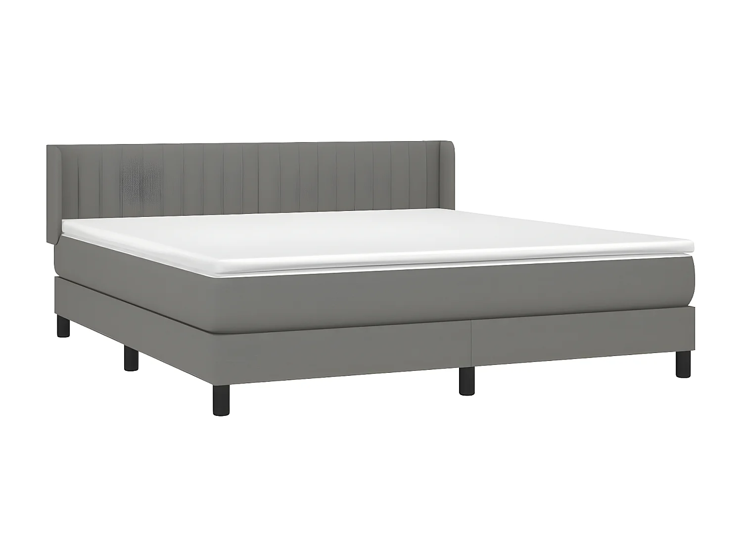 Sommier à lattes de lit avec matelas Gris foncé 180x200 Tissu