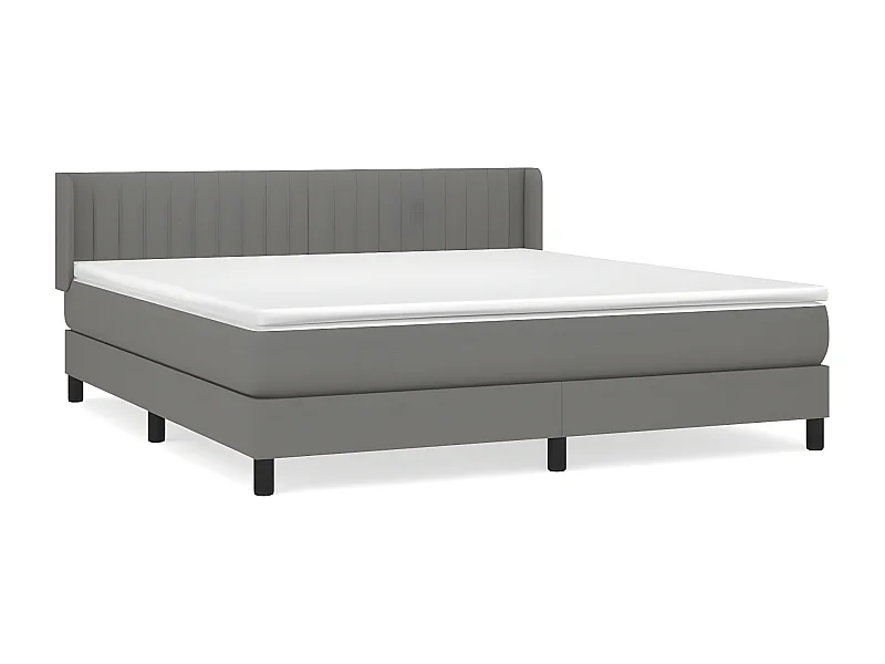 Sommier à lattes de lit avec matelas Gris foncé 180x200 Tissu