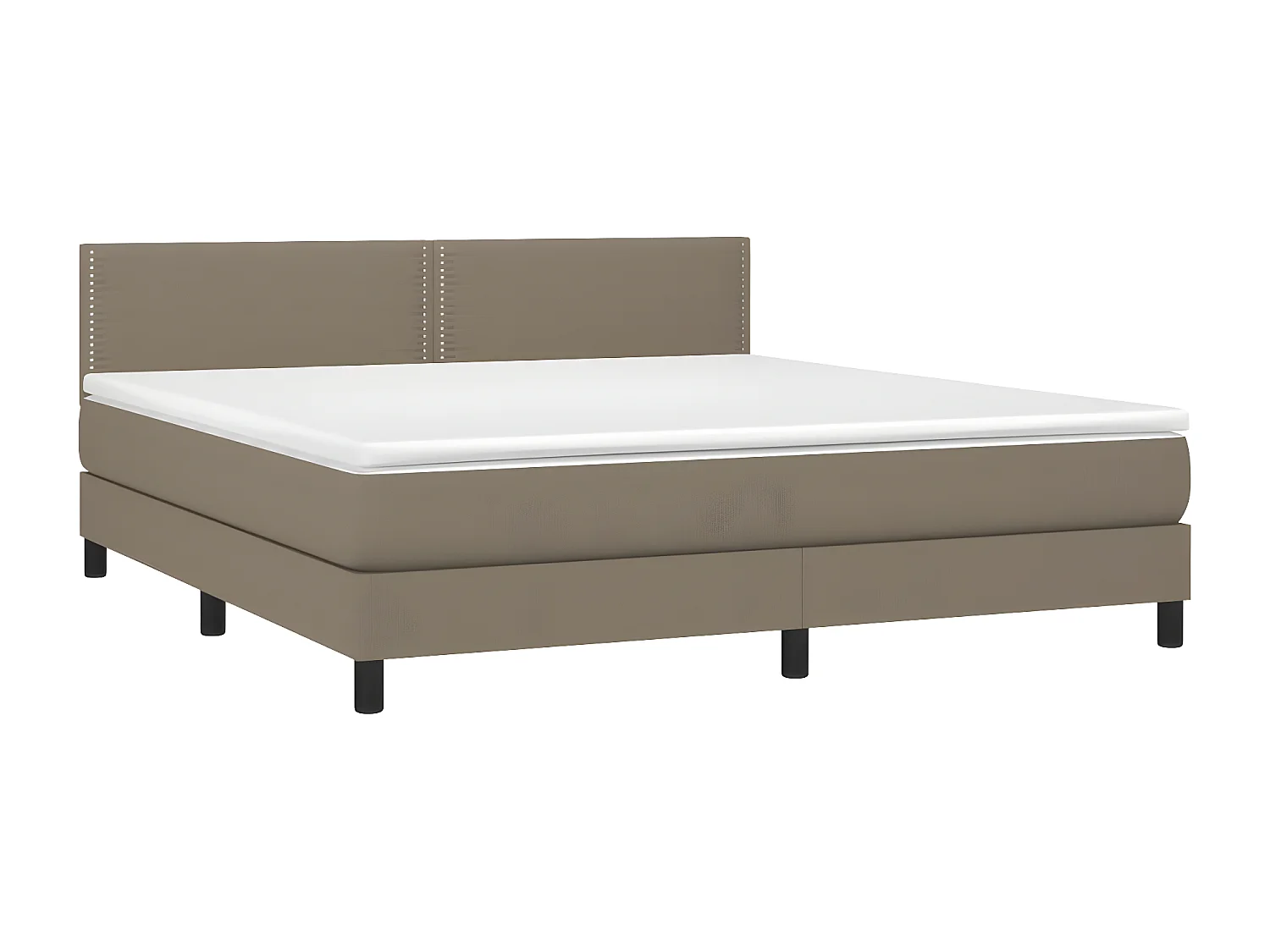 Sommier à lattes de lit avec matelas Taupe 180x200 Tissu