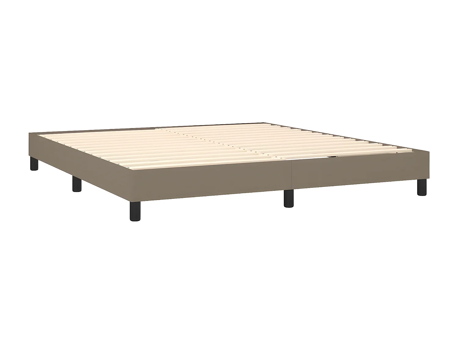 Sommier à lattes de lit avec matelas Taupe 180x200 Tissu