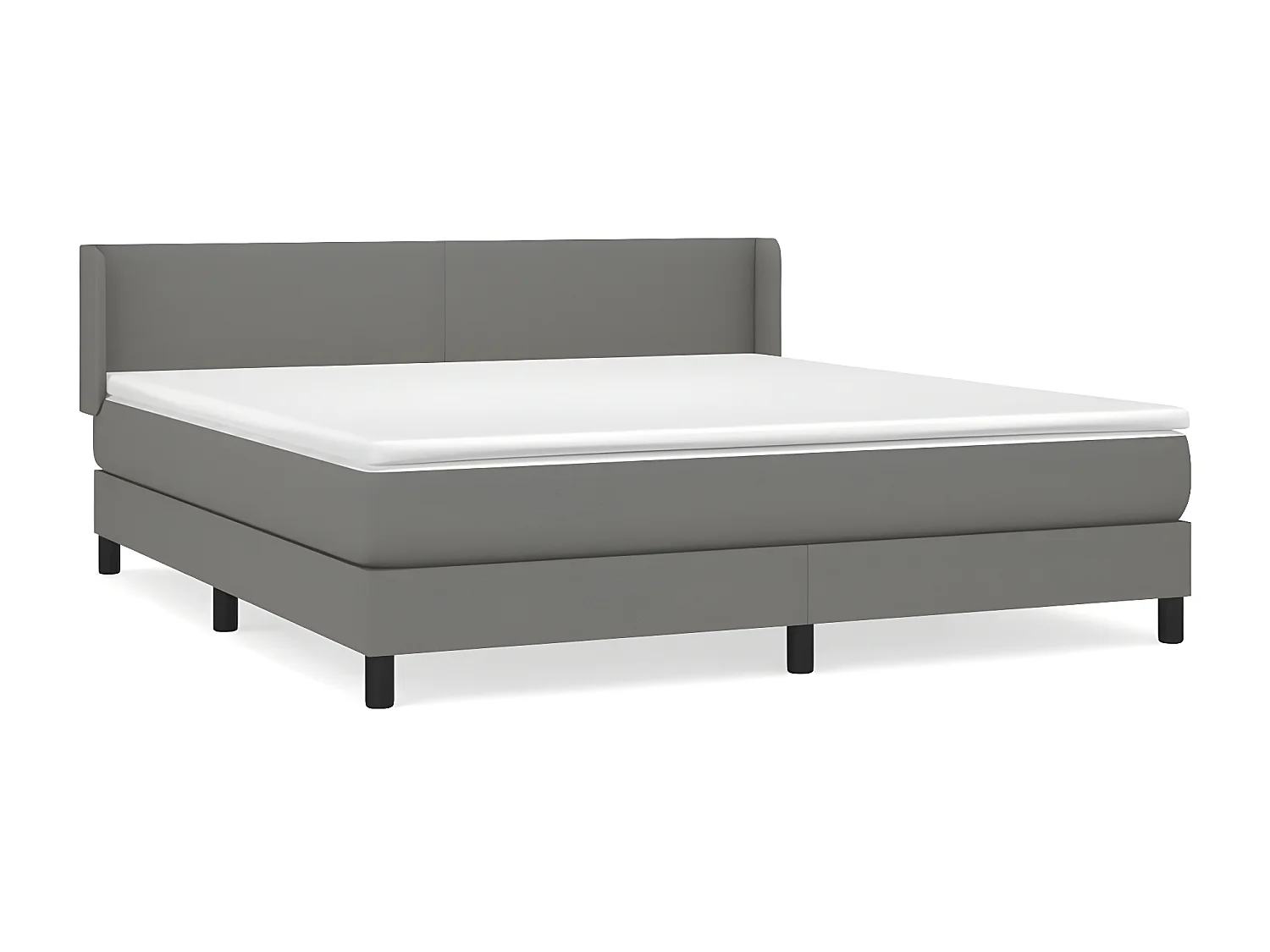 Sommier à lattes de lit avec matelas Gris foncé 180x200 Tissu