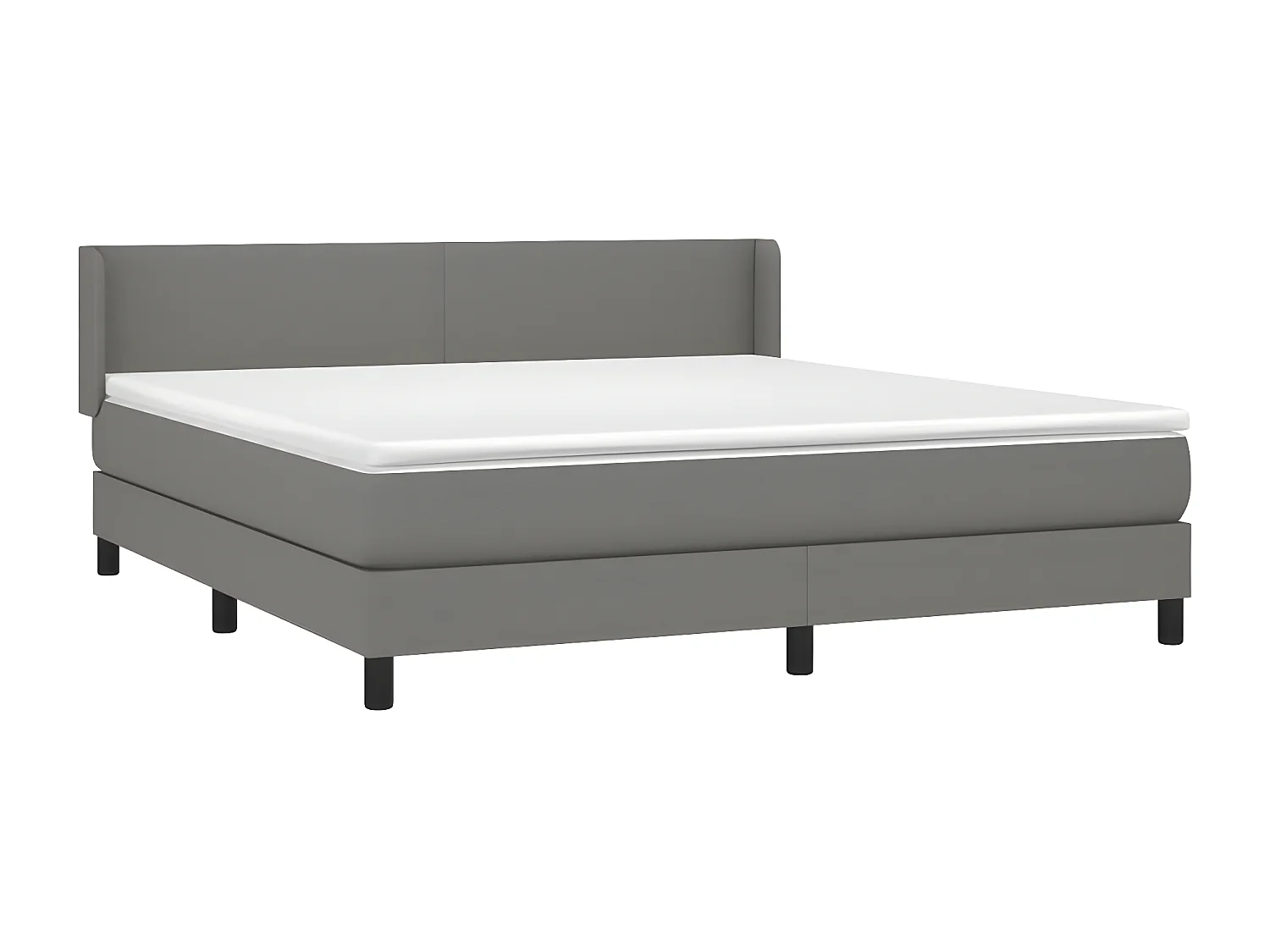 Sommier à lattes de lit avec matelas Gris foncé 180x200 Tissu