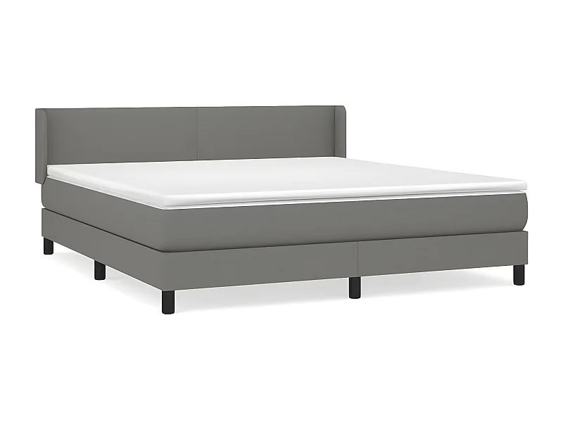 Sommier à lattes de lit avec matelas Gris foncé 180x200 Tissu