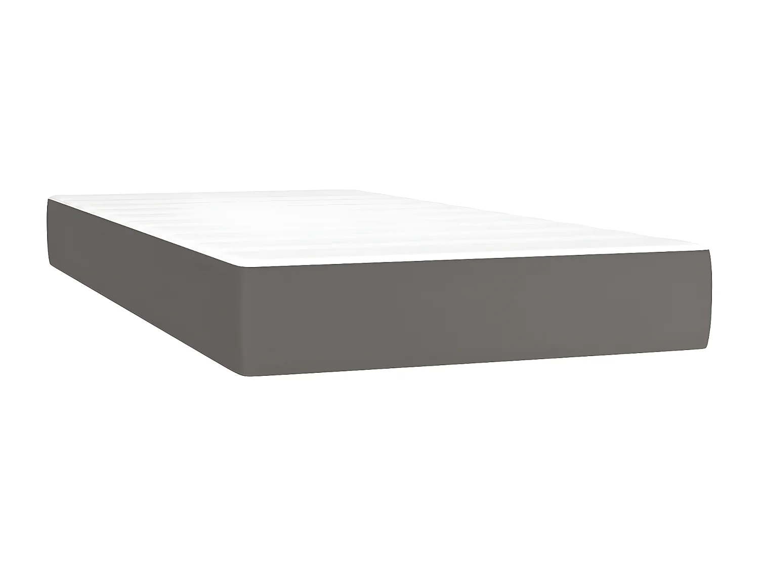 Sommier à lattes de lit avec matelas Gris 90x190 Similicuir