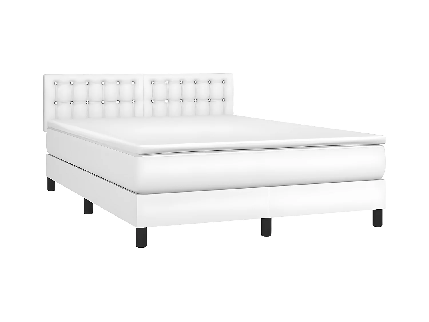 Sommier à lattes de lit avec matelas et LED Blanc 140x190