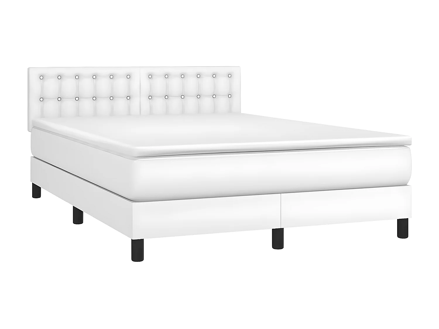 Sommier à lattes de lit avec matelas et LED Blanc 140x190