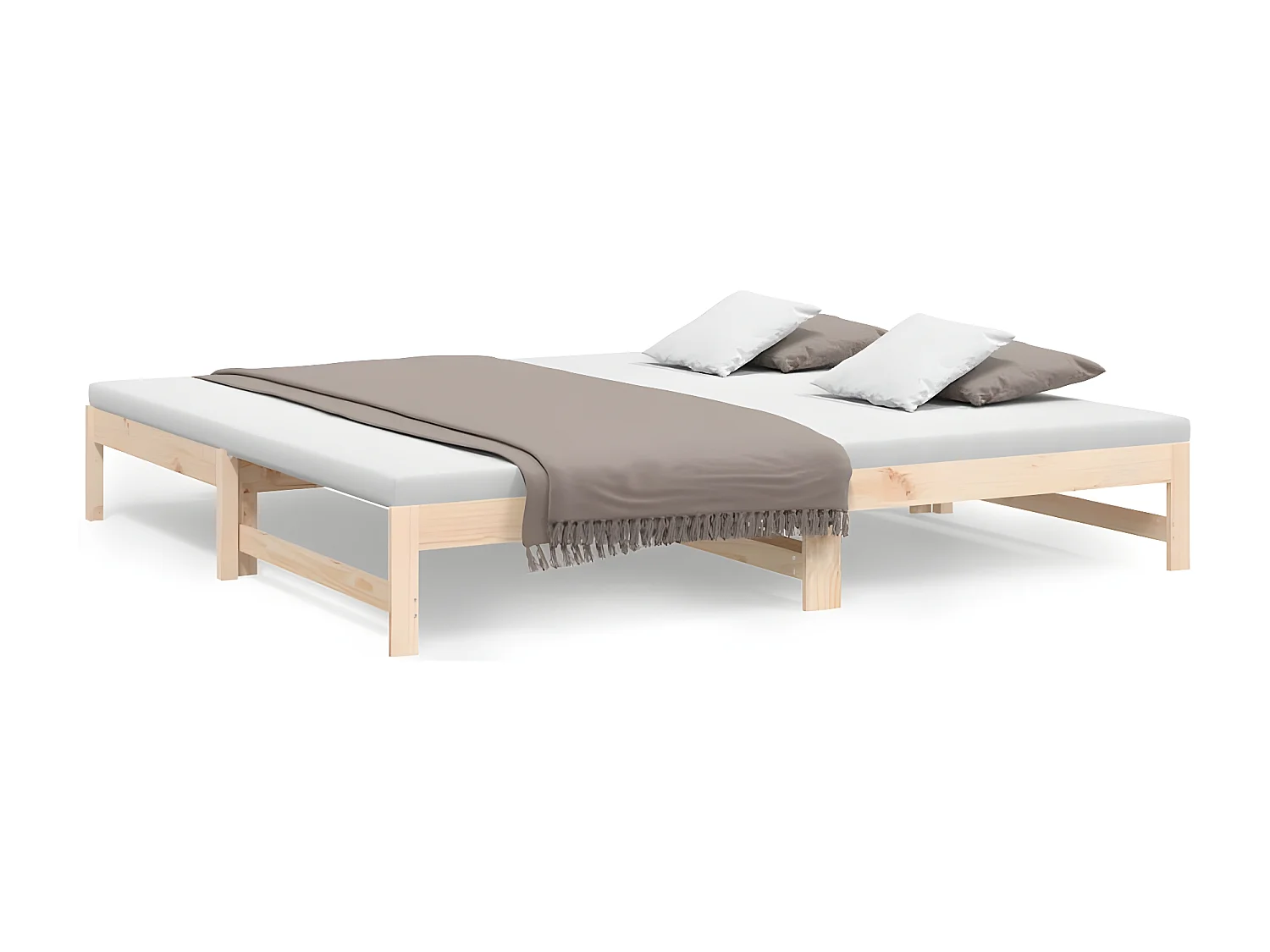 Lit coulissant 2x(90x200) cm Bois de pin massif