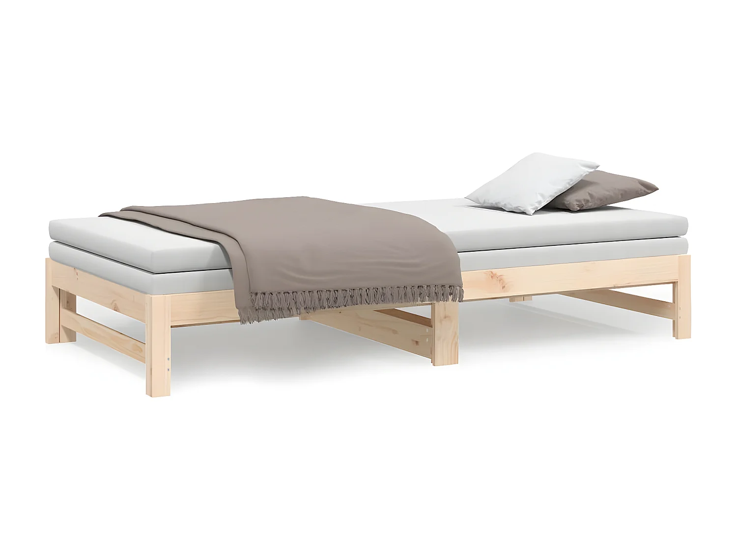 Lit coulissant 2x(90x200) cm Bois de pin massif