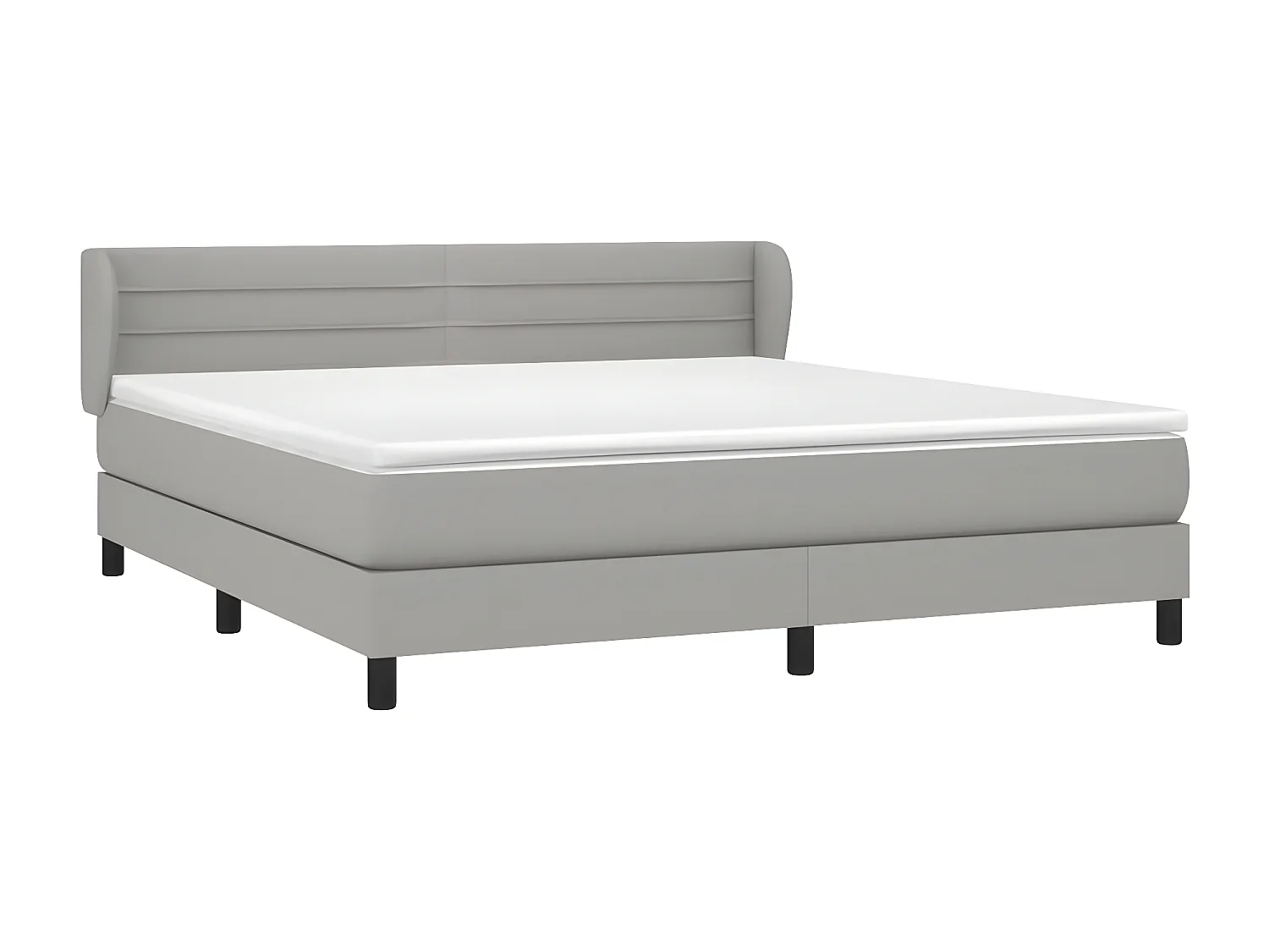 Sommier à lattes de lit avec matelas Gris clair 180x200 Tissu