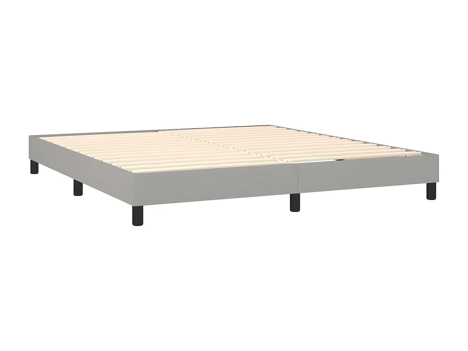 Sommier à lattes de lit avec matelas Gris clair 180x200 Tissu