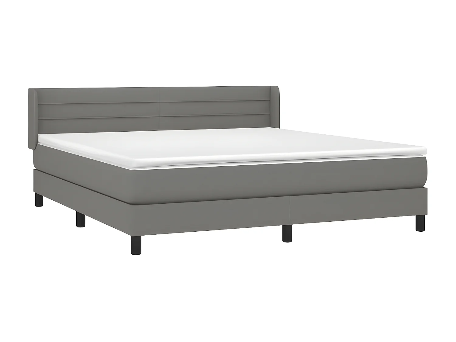 Sommier à lattes de lit avec matelas Gris foncé 180x200 Tissu