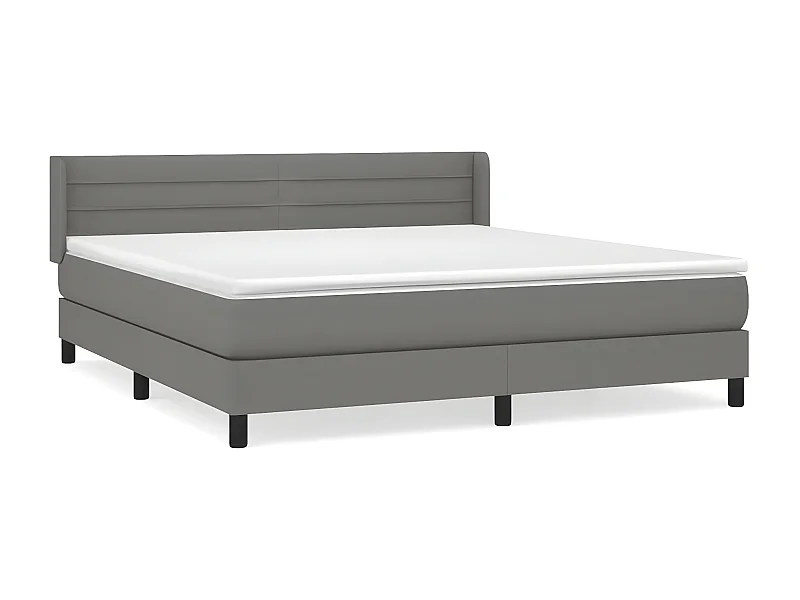 Sommier à lattes de lit avec matelas Gris foncé 180x200 Tissu