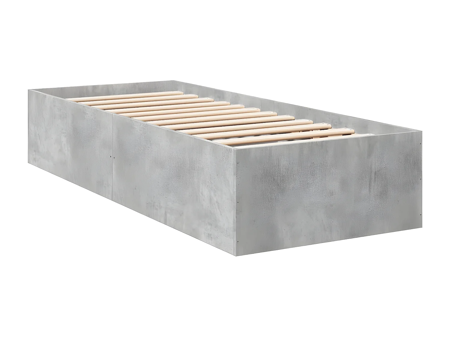 Cadre de lit gris béton 75x190 bois d'ingénierie