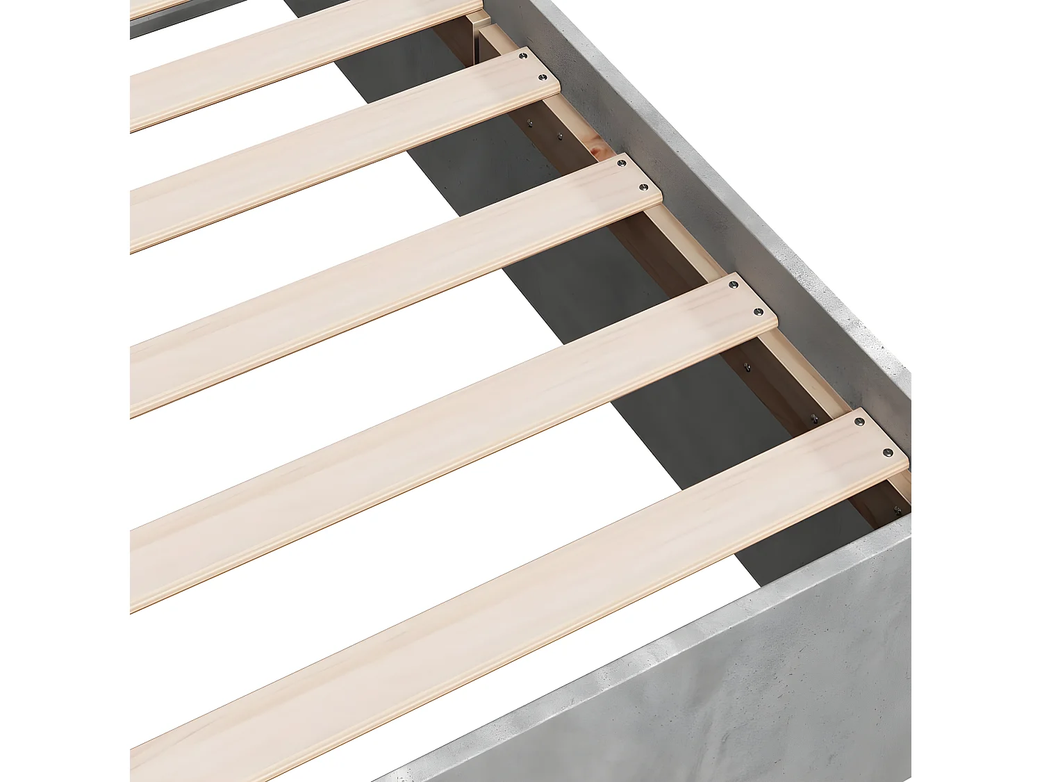 Cadre de lit gris béton 75x190 bois d'ingénierie