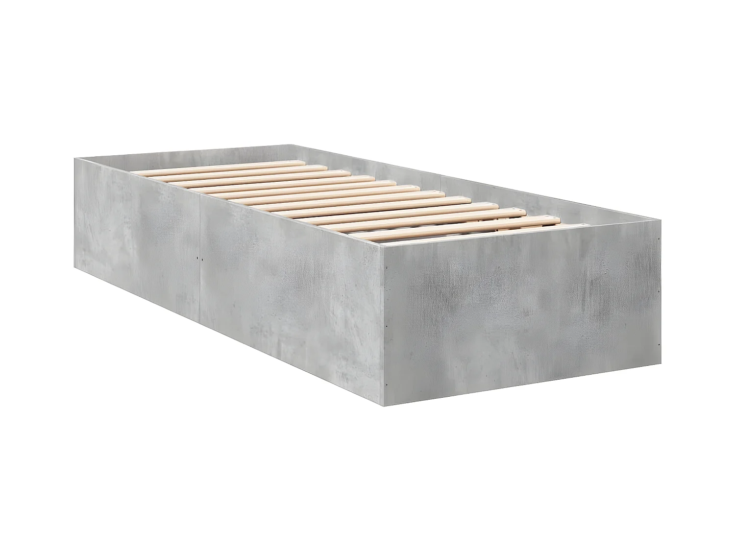vidaXL Estructura de cama madera de ingeniería gris hormigón 75x190 cm